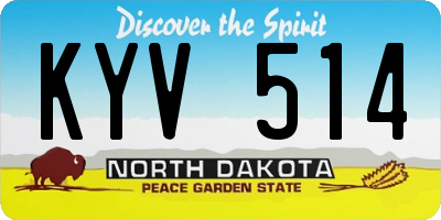 ND license plate KYV514