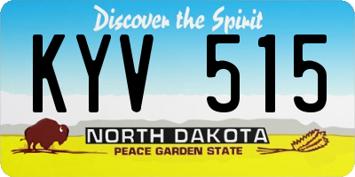 ND license plate KYV515