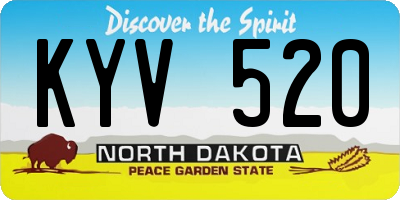 ND license plate KYV520