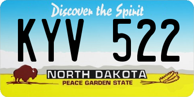 ND license plate KYV522