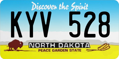 ND license plate KYV528