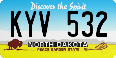 ND license plate KYV532