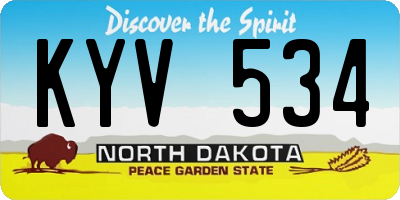 ND license plate KYV534
