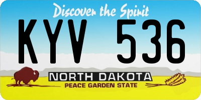 ND license plate KYV536