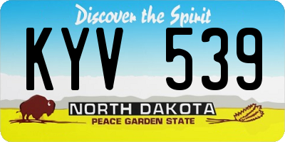 ND license plate KYV539
