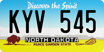 ND license plate KYV545