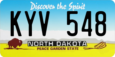 ND license plate KYV548