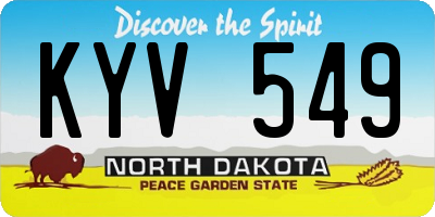 ND license plate KYV549