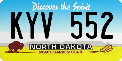 ND license plate KYV552
