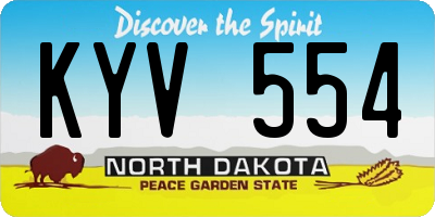 ND license plate KYV554