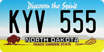 ND license plate KYV555