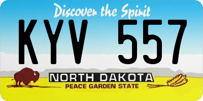 ND license plate KYV557