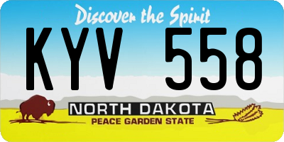 ND license plate KYV558