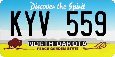 ND license plate KYV559