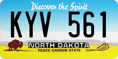ND license plate KYV561
