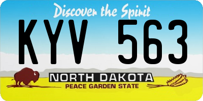 ND license plate KYV563