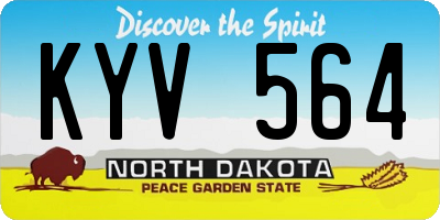 ND license plate KYV564