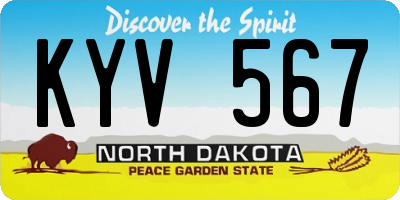 ND license plate KYV567