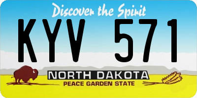 ND license plate KYV571