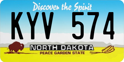 ND license plate KYV574