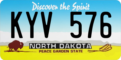 ND license plate KYV576