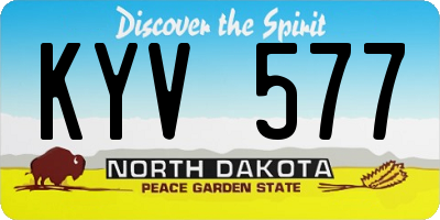ND license plate KYV577