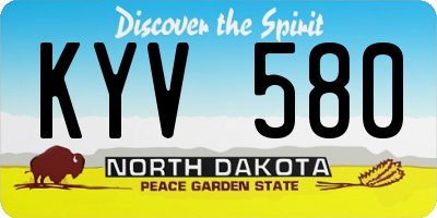 ND license plate KYV580