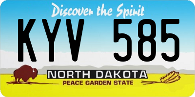 ND license plate KYV585
