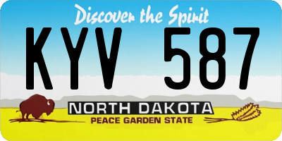 ND license plate KYV587