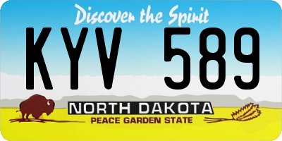 ND license plate KYV589