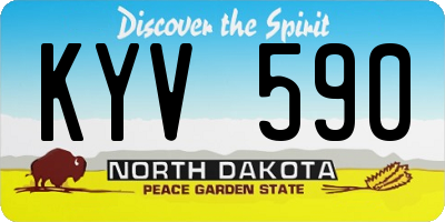ND license plate KYV590