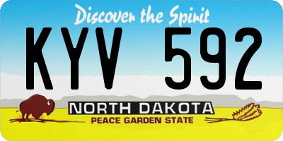 ND license plate KYV592