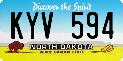ND license plate KYV594