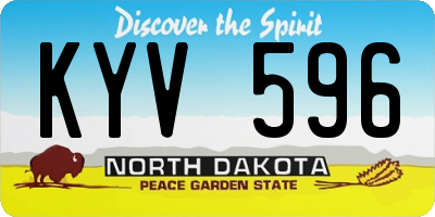 ND license plate KYV596