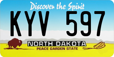 ND license plate KYV597