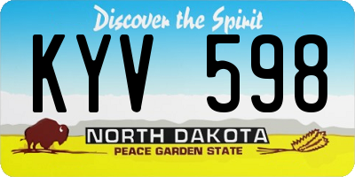 ND license plate KYV598
