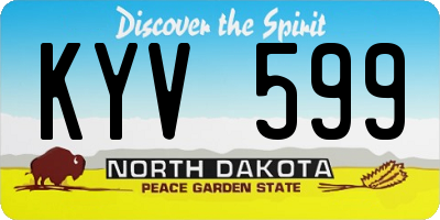 ND license plate KYV599