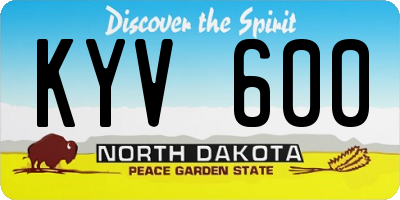ND license plate KYV600