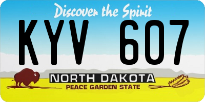 ND license plate KYV607