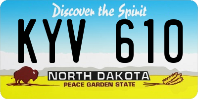 ND license plate KYV610