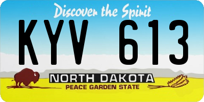 ND license plate KYV613
