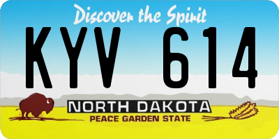 ND license plate KYV614