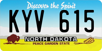 ND license plate KYV615