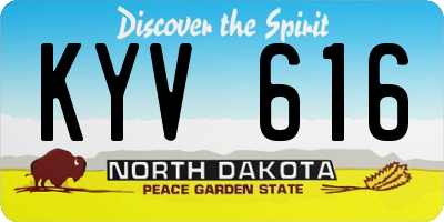 ND license plate KYV616