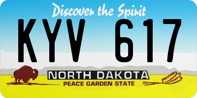 ND license plate KYV617