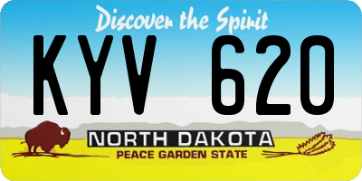 ND license plate KYV620