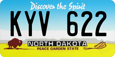 ND license plate KYV622