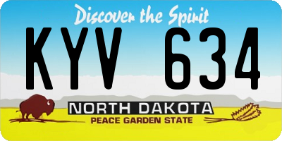 ND license plate KYV634