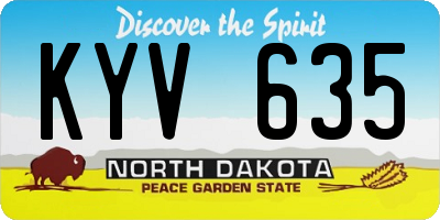 ND license plate KYV635
