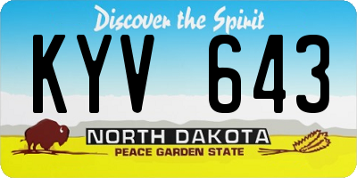 ND license plate KYV643